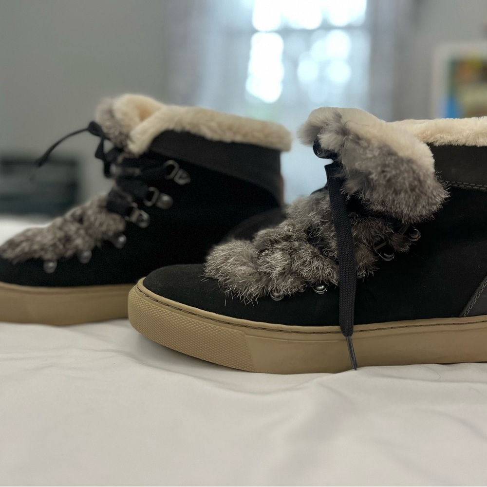 Cougar suede faux fur ankle boot sneakers